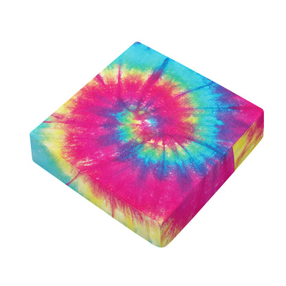 Blue Pink And Yellow Tie Dye Print Outdoor Seat Cushion Cover