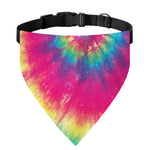 Blue Pink And Yellow Tie Dye Print Over The Collar Dog Bandana