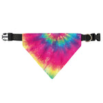 Blue Pink And Yellow Tie Dye Print Over The Collar Dog Bandana