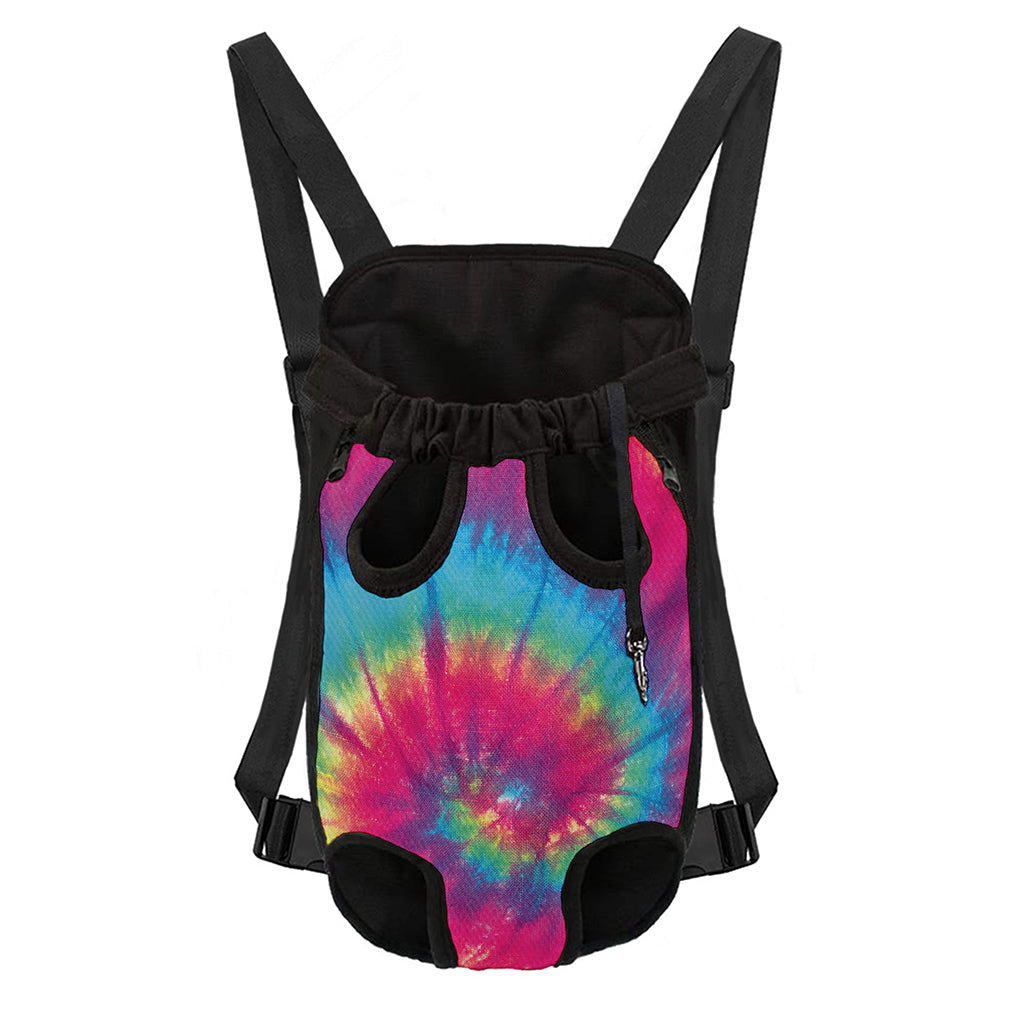Blue Pink And Yellow Tie Dye Print Pet Carrier Backpack