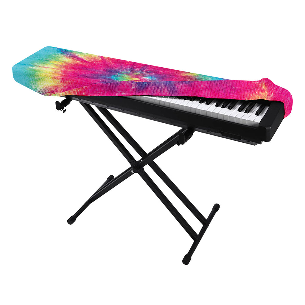 Blue Pink And Yellow Tie Dye Print Piano Keyboard Cover