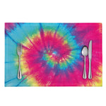 Blue Pink And Yellow Tie Dye Print Placemat