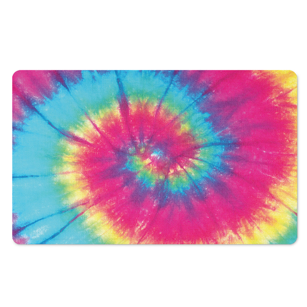 Blue Pink And Yellow Tie Dye Print Polyester Doormat