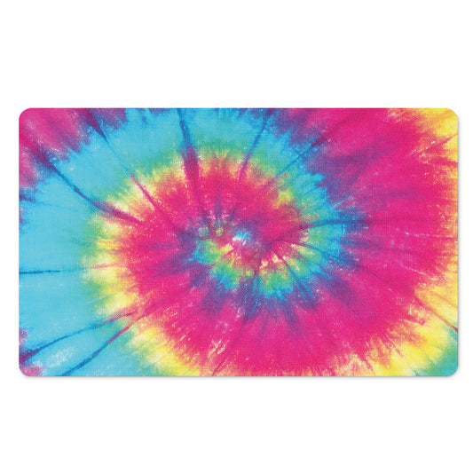 Blue Pink And Yellow Tie Dye Print Polyester Doormat
