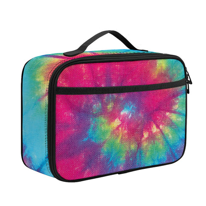 Blue Pink And Yellow Tie Dye Print Portable Lunch Bag