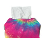 Blue Pink And Yellow Tie Dye Print Rectangle Tissue Box Cover