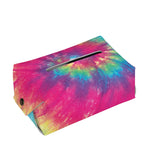 Blue Pink And Yellow Tie Dye Print Rectangle Tissue Box Cover