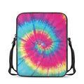 Blue Pink And Yellow Tie Dye Print Rectangular Crossbody Bag