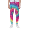 Blue Pink And Yellow Tie Dye Print Joggers
