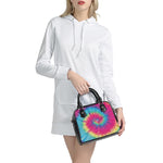 Blue Pink And Yellow Tie Dye Print Shoulder Handbag