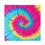 Blue Pink And Yellow Tie Dye Print Silk Bandana
