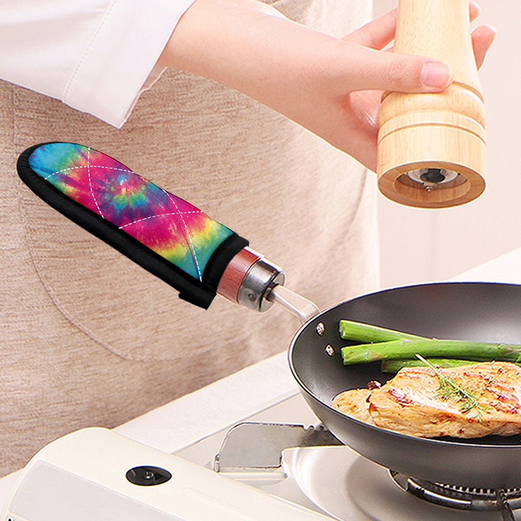 Blue Pink And Yellow Tie Dye Print Skillet Handle Cover
