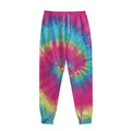 Blue Pink And Yellow Tie Dye Print Sweatpants