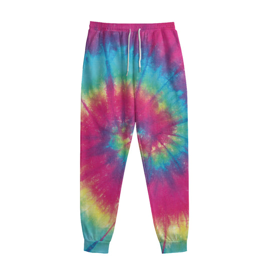 Blue Pink And Yellow Tie Dye Print Sweatpants