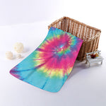 Blue Pink And Yellow Tie Dye Print Towel