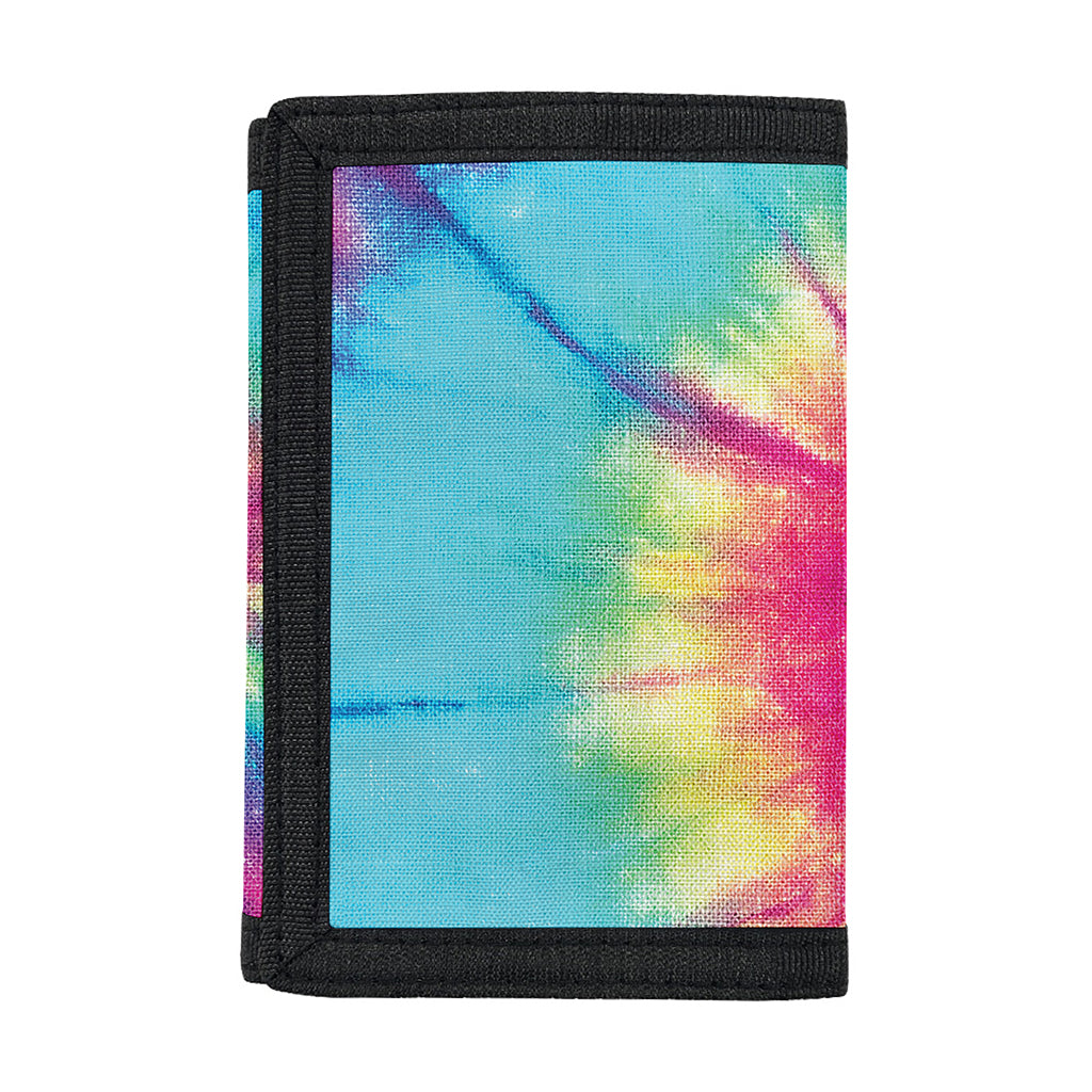 Blue Pink And Yellow Tie Dye Print Trifold Wallet