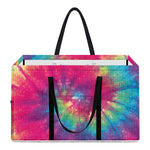 Blue Pink And Yellow Tie Dye Print Utility Tote Bag