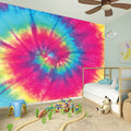 Blue Pink And Yellow Tie Dye Print Wall Sticker