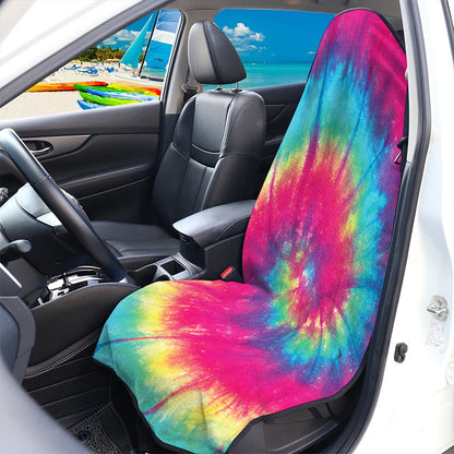 Blue Pink And Yellow Tie Dye Print Waterproof Car Seat Cover