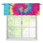 Blue Pink And Yellow Tie Dye Print Window Valance