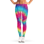 Blue Pink And Yellow Tie Dye Print Women's Leggings