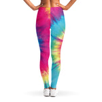 Blue Pink And Yellow Tie Dye Print Women's Leggings