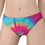 Blue Pink And Yellow Tie Dye Print Women's Panties