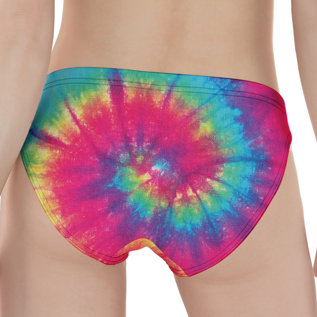 Blue Pink And Yellow Tie Dye Print Women's Panties