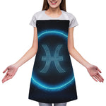 Blue Pisces Zodiac Sign Print Adjustable Apron