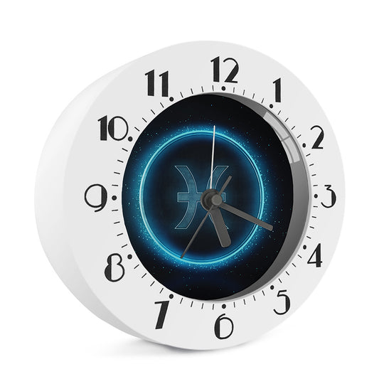 Blue Pisces Zodiac Sign Print Alarm Clock