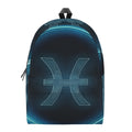 Blue Pisces Zodiac Sign Print School Backpack