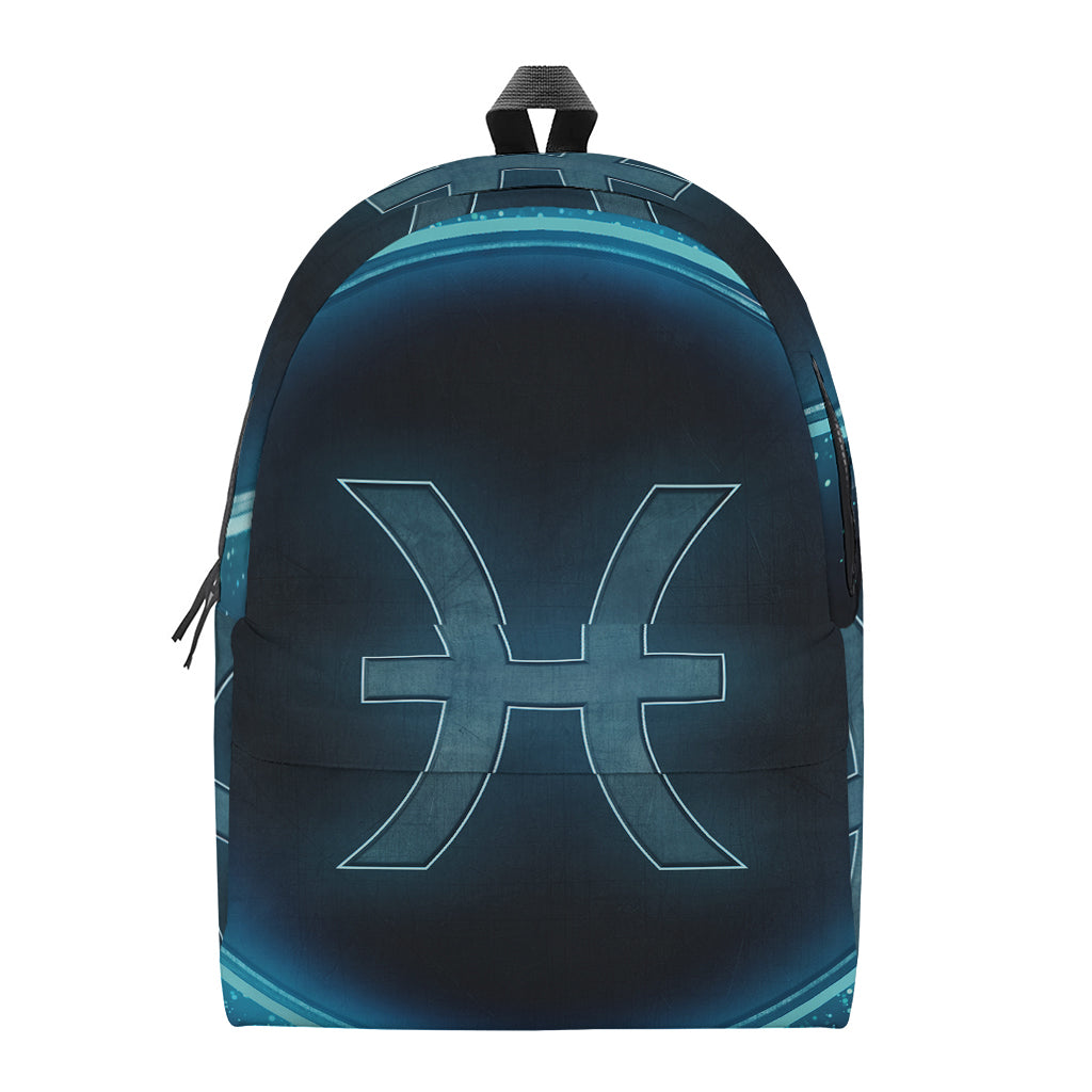 Blue Pisces Zodiac Sign Print Backpack