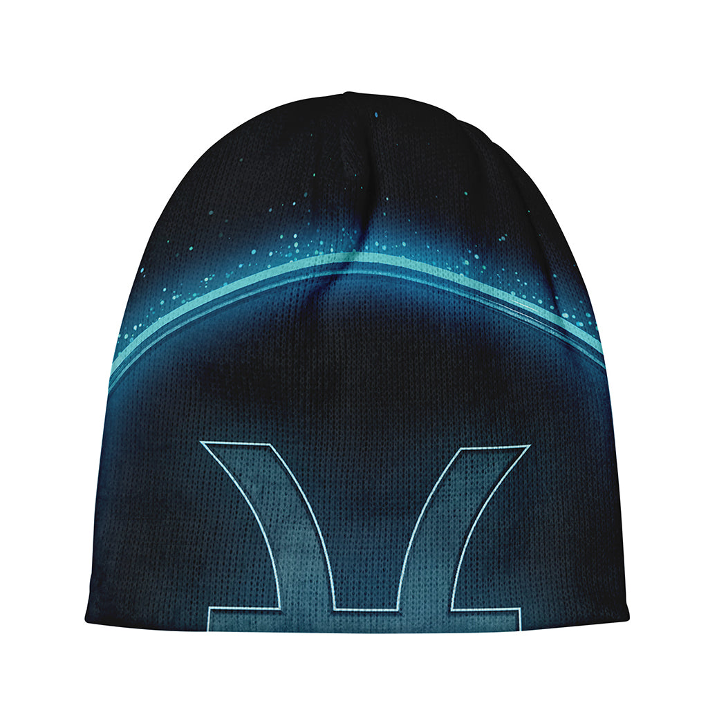 Blue Pisces Zodiac Sign Print Beanie