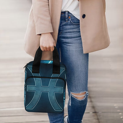 Blue Pisces Zodiac Sign Print Bible Tote Bag