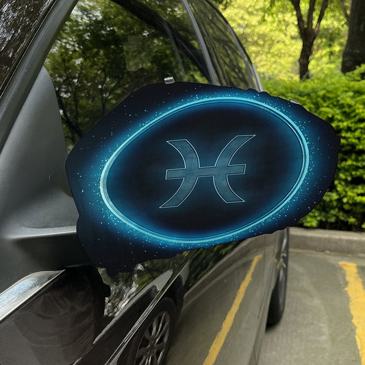 Blue Pisces Zodiac Sign Print Car Side Mirror Covers