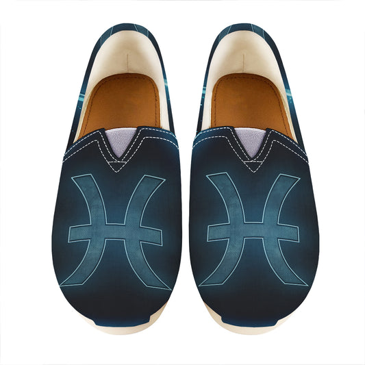 Blue Pisces Zodiac Sign Print Casual Shoes