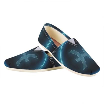 Blue Pisces Zodiac Sign Print Casual Shoes