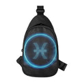 Blue Pisces Zodiac Sign Print Sling Bag
