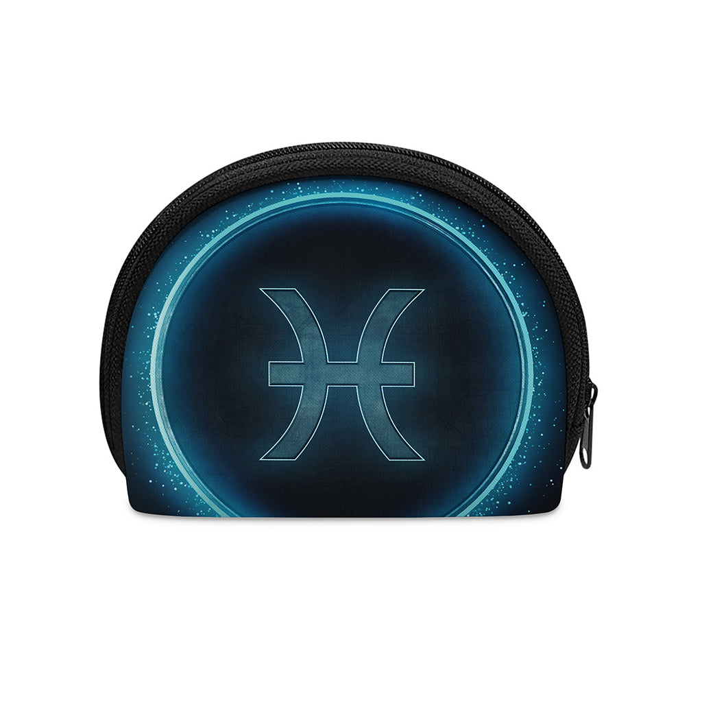 Blue Pisces Zodiac Sign Print Coin Purse