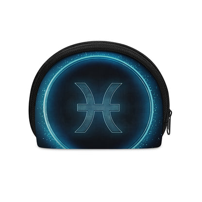 Blue Pisces Zodiac Sign Print Coin Purse
