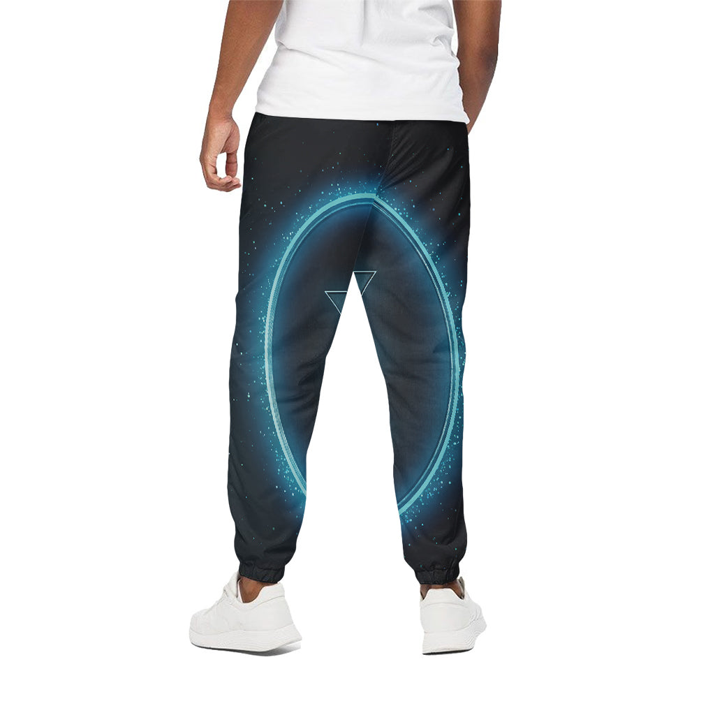 Blue Pisces Zodiac Sign Print Cotton Pants