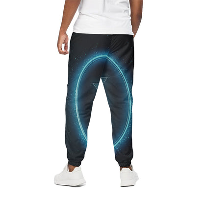 Blue Pisces Zodiac Sign Print Cotton Pants