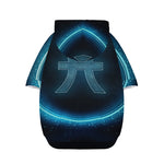 Blue Pisces Zodiac Sign Print Dog Zip Up Hoodie