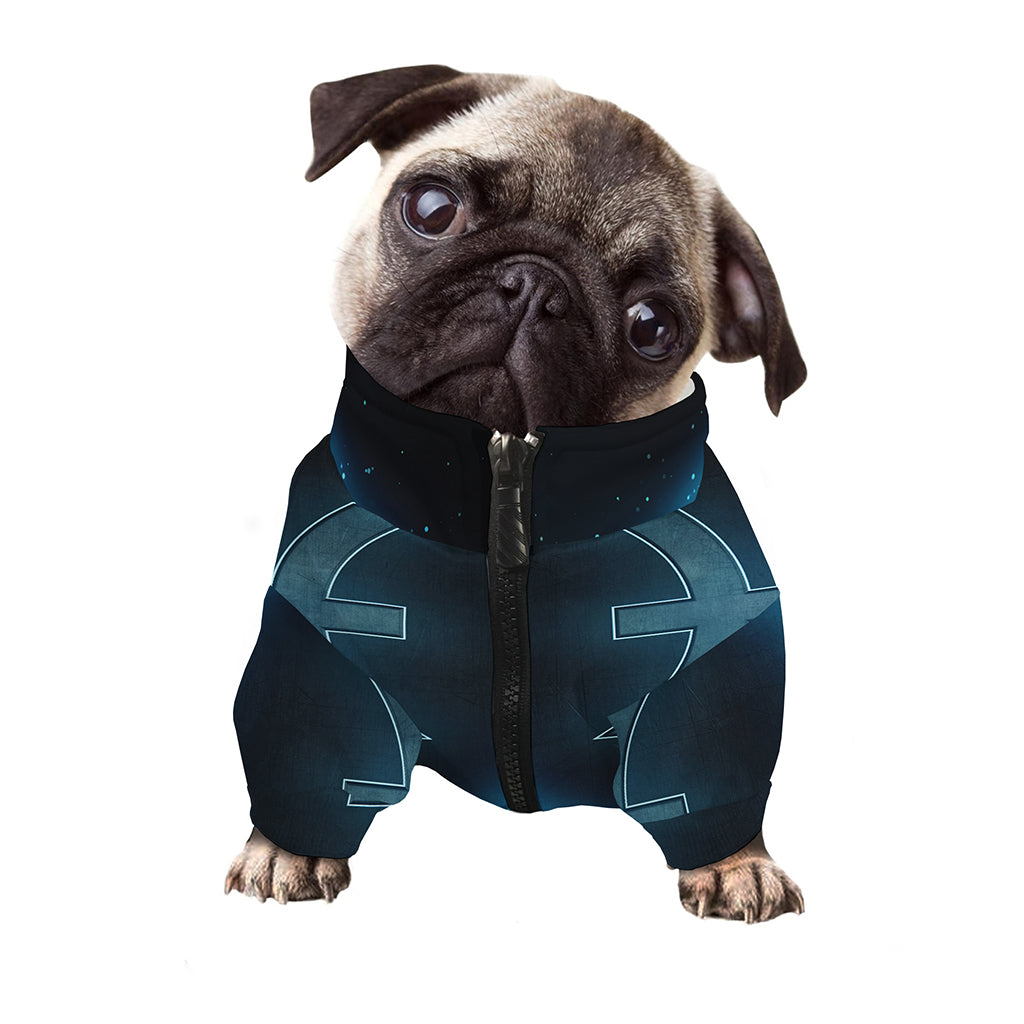 Blue Pisces Zodiac Sign Print Dog Zip Up Jacket