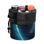 Blue Pisces Zodiac Sign Print Drawstring Makeup Bag