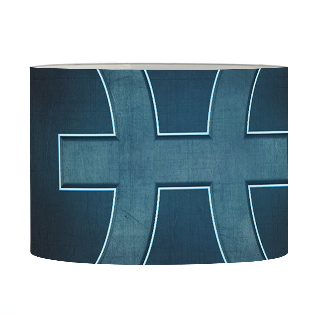 Blue Pisces Zodiac Sign Print Drum Lamp Shade