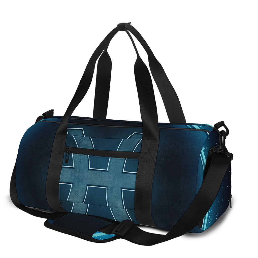 Blue Pisces Zodiac Sign Print Gym Bag