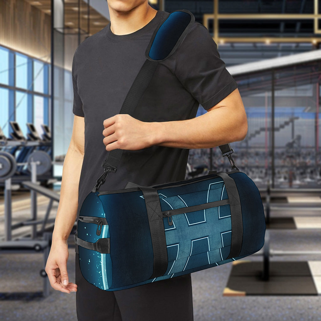 Blue Pisces Zodiac Sign Print Gym Bag