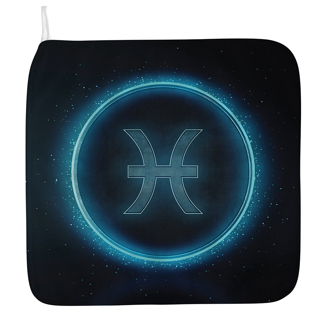 Blue Pisces Zodiac Sign Print Hand Towel