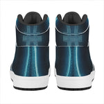 Blue Pisces Zodiac Sign Print High Top Leather Sneakers